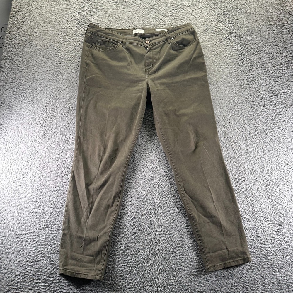 Jessica Simpson Jeans Womens 12 Green Cotton‎ Denim Skinny Relaxed Crop Stretch